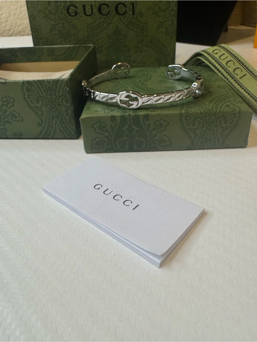 Gucci Silver Interlocking G Slim Chain Bracelet